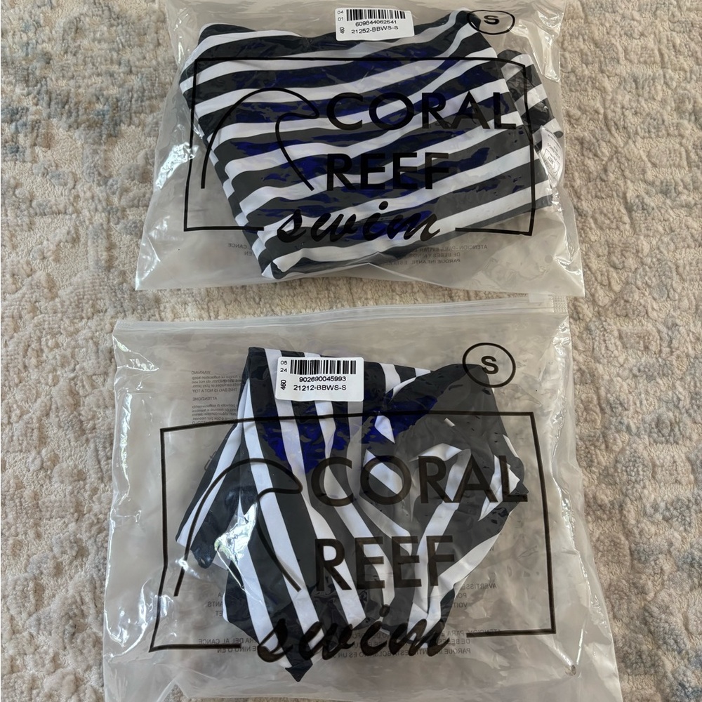 NEW Black and White Striped Bottoms - Swimwear